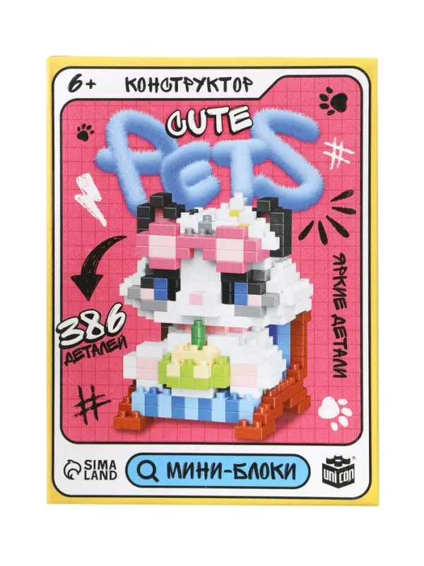 UNICON Конструктор ""Cute pets", котик с тортиком