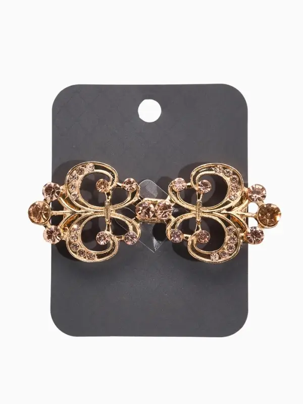 Зажим для кардигана "Ажур", лилия, цвет золотой в золоте