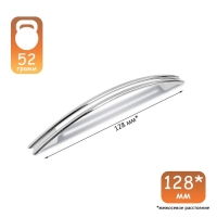 Ручка-скоба CAPPIO РС140CP, м/о 128 мм, цвет хром, 4 шт.