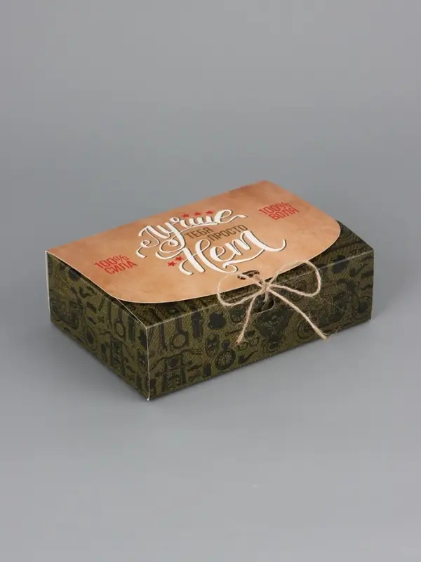 Подарочная коробка сборная с окном &laquo;Мужская&raquo;, 16.5&times;11, 5&times;5 см