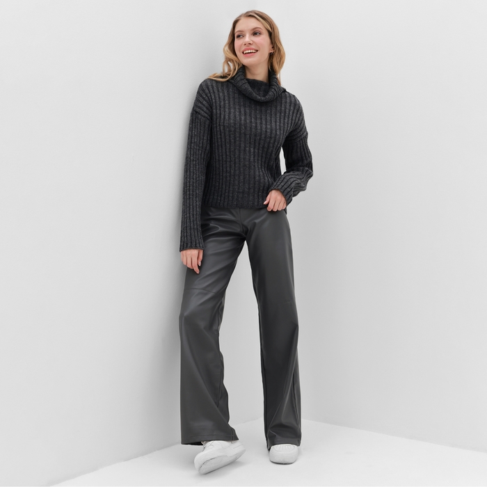 Джемпер женский MINAKU: Casual Collection цвет темный  графит, р-р 44