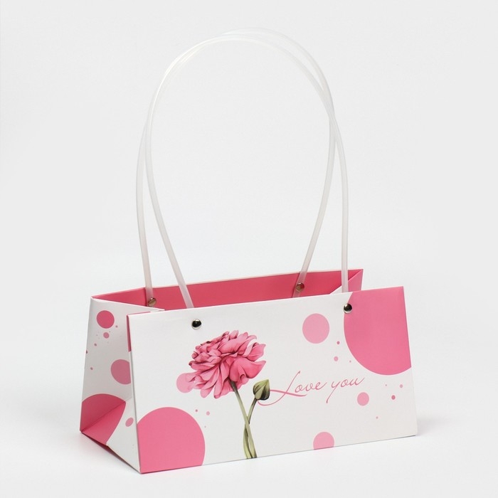 Пакет влагостойкий для цветов Love you, 24 х 12 х 12 см