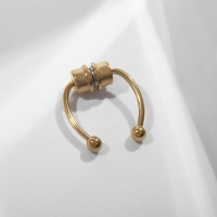 Пирсинг в нос (фейк для септума) со сменными насадками, на магните, L=17 мм, цвет золото Пирсинг в нос (фейк для септума) со сменными насадками, на магните, L=17 мм, цвет золото