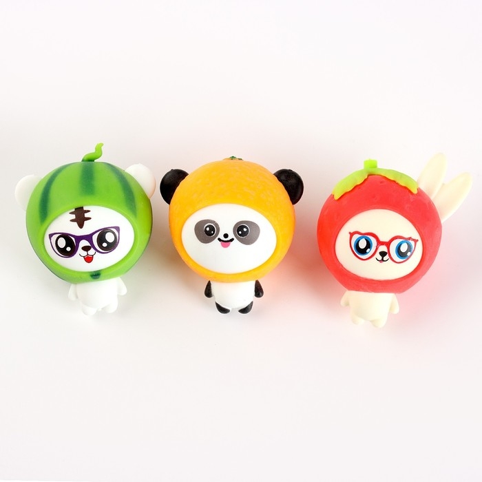 Антистресс сквиш мялка &laquo;Зверушки-фруктики&raquo;, в пакете
