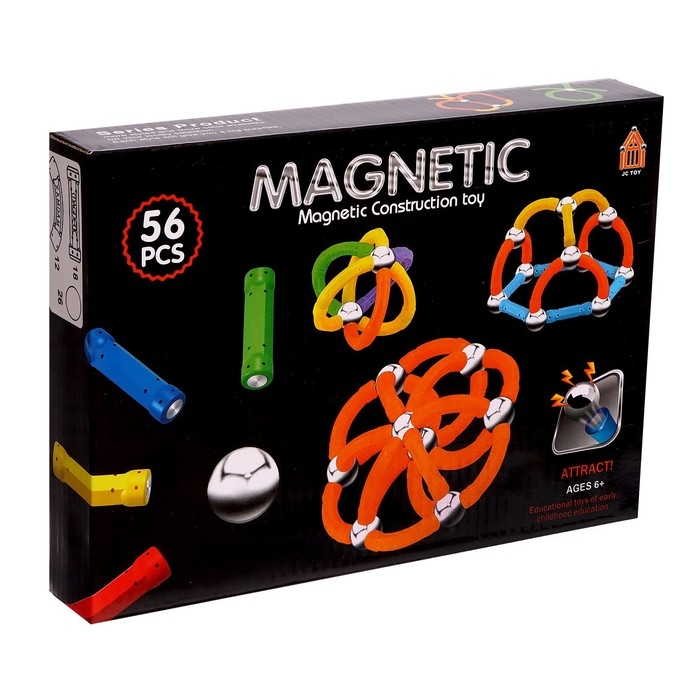 Конструктор магнитный, 56 деталей Конструктор магнитный, 56 деталей