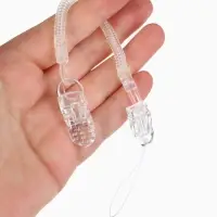 Держатель для соски - пустышки, пружинка, 2 шт., прозрачный, Крошка Я