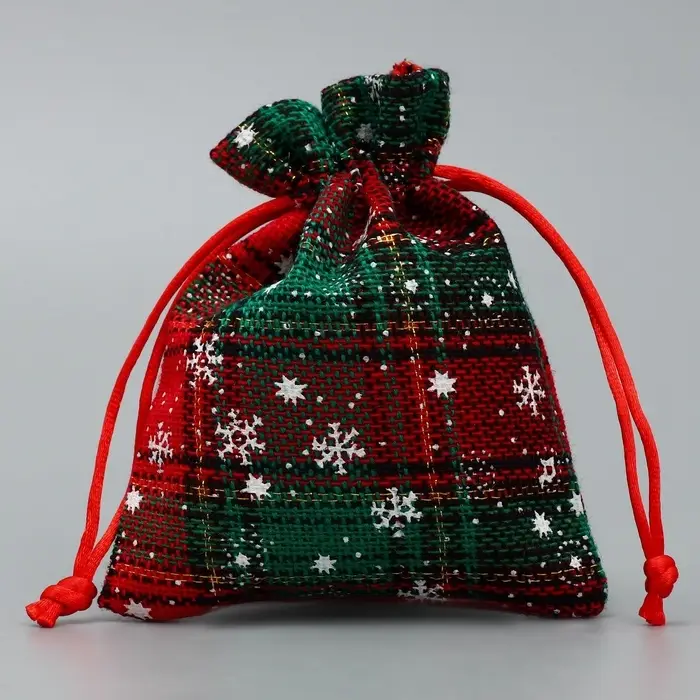 Мешочек подарочный холща &laquo;Снежинка&raquo;, 10 х 12 см +/- 1.5 см