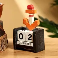 Календарь настольный &laquo;Якорь&raquo;, 7&times;4&times;10 см, дерево, чёрно-коричневый