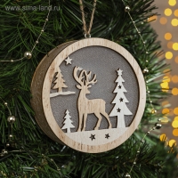 Ёлочная игрушка &laquo;Олень в лесу&raquo;, батарейки АААх2 (не в комплекте), свечение тёплое белое