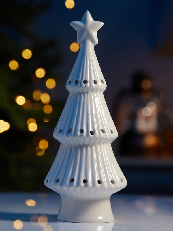 Светодиодная фигура "Елка снежная" 19.8х7.5х7.5, 1 LED, LR44x3(в компл.), Т/БЕЛЫЙ