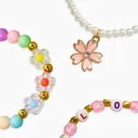Браслет детский &laquo;Выбражулька&raquo;, 3 шт. набор, цветок, бусины, цветной