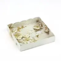 Коробка для кондитерских изделий с пластиковой крышкой &laquo;Золото&raquo;, 15 х 15 х 3 см