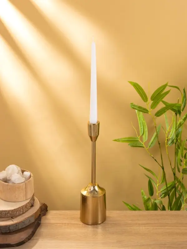 Подсвечник "Доблесть" золотой алюминий 8х8х30 см