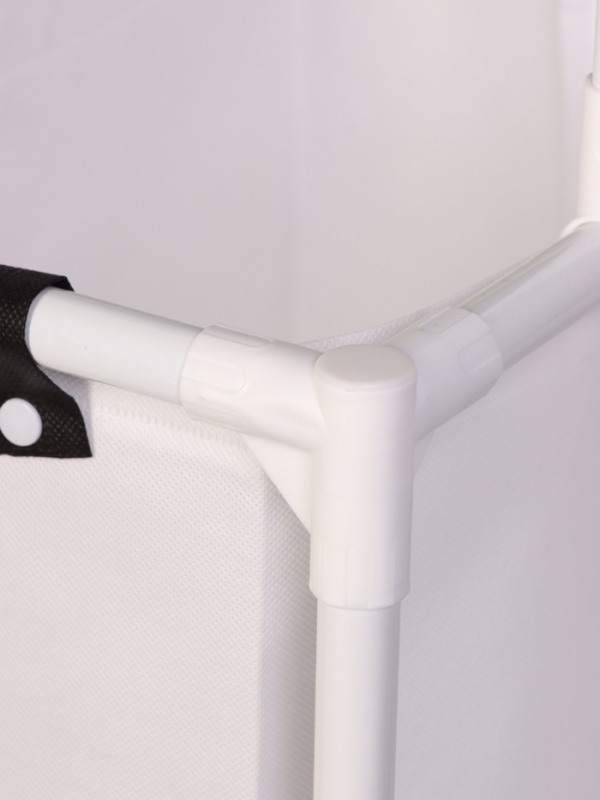 Корзина для белья складная 56х39х95 см, цвет черный, белый