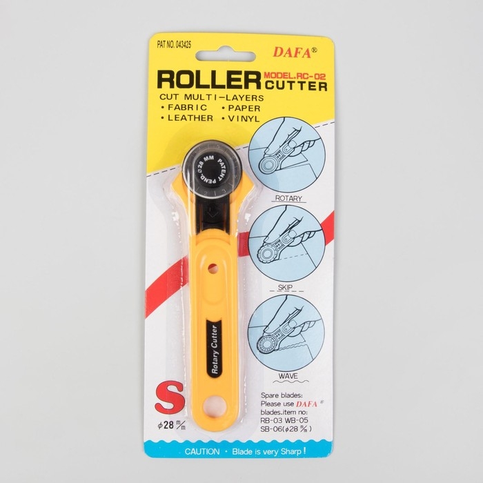 Нож раскройный дисковый, d = 28 мм, 14 &times; 4 см