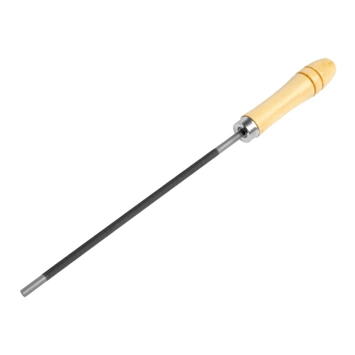 Напильник ТУНДРА, для цепей шаг 3/8 Напильник ТУНДРА, для цепей шаг 3/8", круглый, ШХ15, дерев. рукоятка, d=5.5 мм, №3, 200 мм