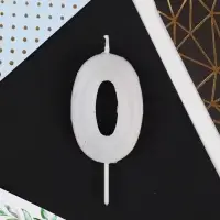 Свеча для торта, цифра &laquo;0&raquo;, разноцветная, 5,5 х 8 см.
