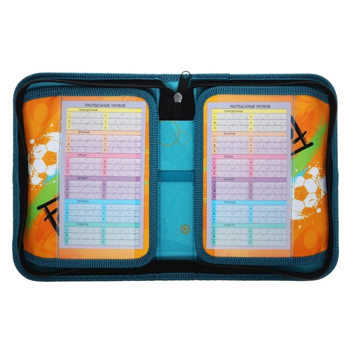 Пенал 1 секция, 140 х 200 х 40 мм, 2 откидные планки, тканевый, ПКТ 09-20 "Футбол" 70580