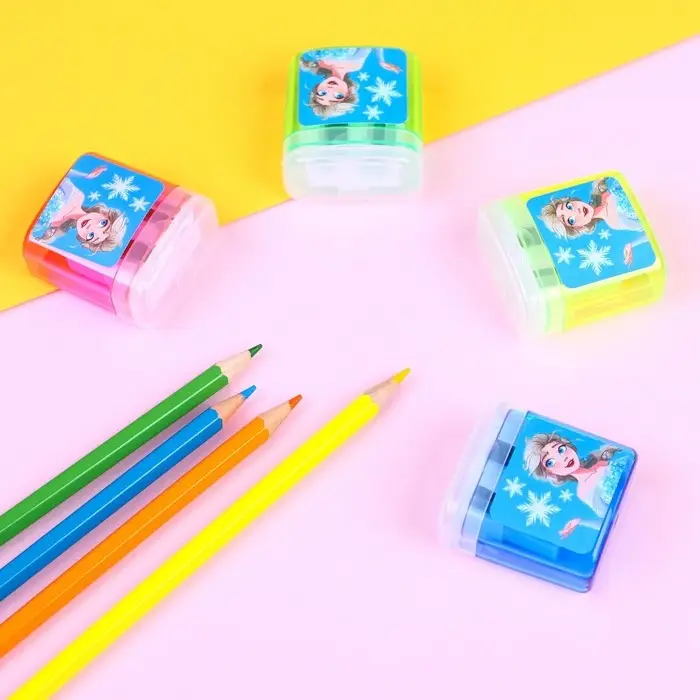 Точилка пластиковая с контейнером, двойная, МИКС, &laquo;Холодное сердце&raquo;