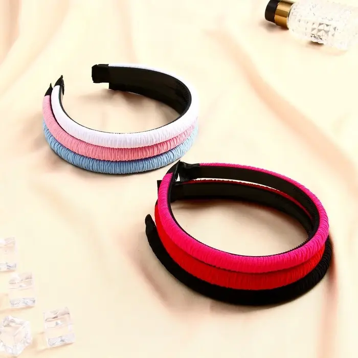 Ободок для волос &laquo;Космея&raquo;, текстура полоски, 1.5 см, МИКС