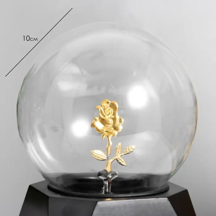 Плазменный шар "Роза золотая" 21х14х10 см RISALUX