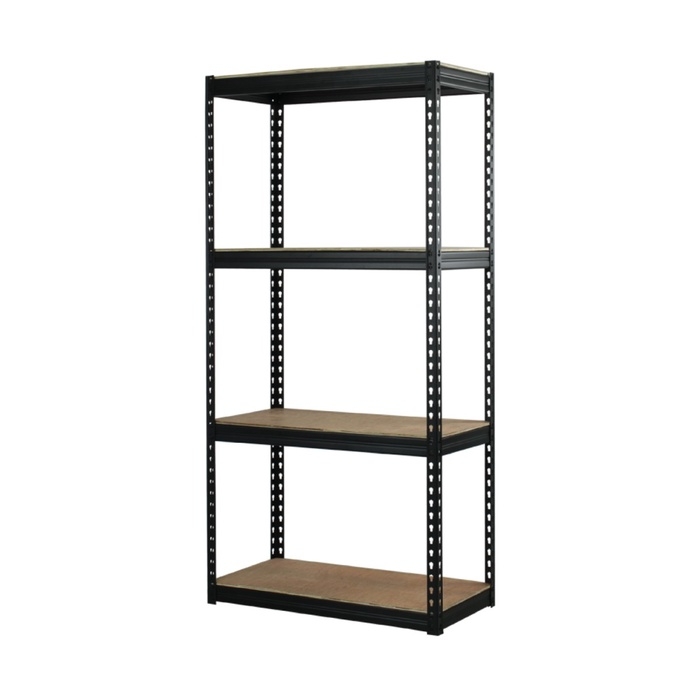 Стеллаж для склада, металл, напольный, 4 полки, 150×70×30 см, чёрный Стеллаж для склада, металл, напольный, 4 полки, 150×70×30 см, чёрный