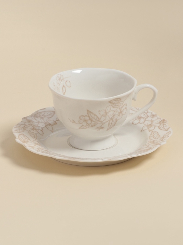 Чайная пара SL Home &laquo;Аманде&raquo;, чашка 220 мл, блюдце 17&times;17&times;2 см, фарфор, белая