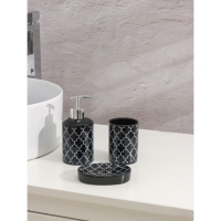 Набор аксессуаров для ванной комнаты Доляна &laquo;Марокко&raquo;, 3 предмета (мыльница, дозатор для мыла, стакан)