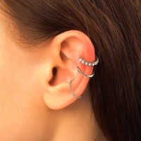 Серьги &laquo;Каффы&raquo; манжеты, набор 3 шт, цвет белый в серебре