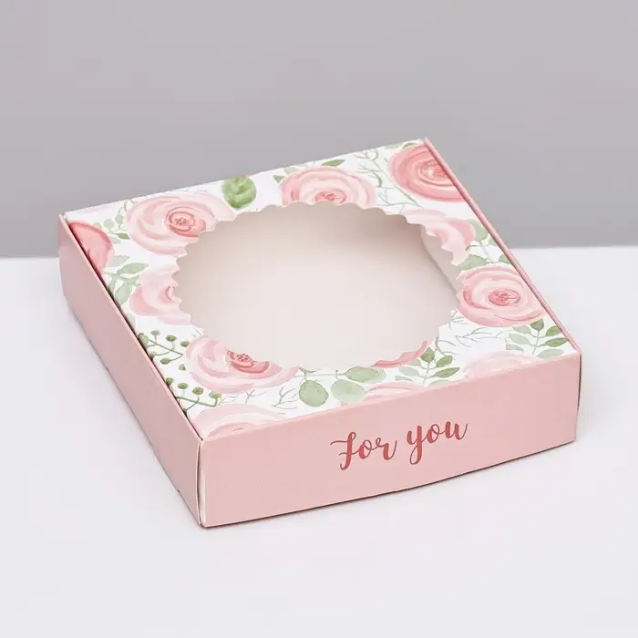 Коробка сборная с окном, For you, 11.5&times;11.5&times;3 см
