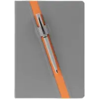 Ежедневник Rubikon на заказ, недатированный серо-оранжевый