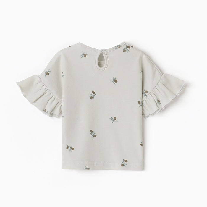 Футболка с рюшами Крошка Я Olives, р. 62-68, молочный