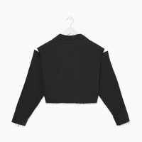 Рубашка женская укороченная с разрезами MIST: Denim р.46, черный