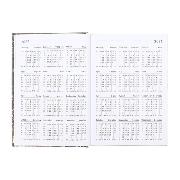 Ежедневник датированный 2025 A5 168 листов, Attomex. Arkona, твердая обложка, бумвинил с поролоном, ляссе,блок 70, серый Ежедневник датированный 2025 A5 168 листов, Attomex. Arkona, твердая обложка, бумвинил с поролоном, ляссе,блок 70, серый