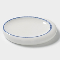 Блюдо овальное Blue Lagoon Magistro 21&times;14.4&times;3.5 см, белое, синий