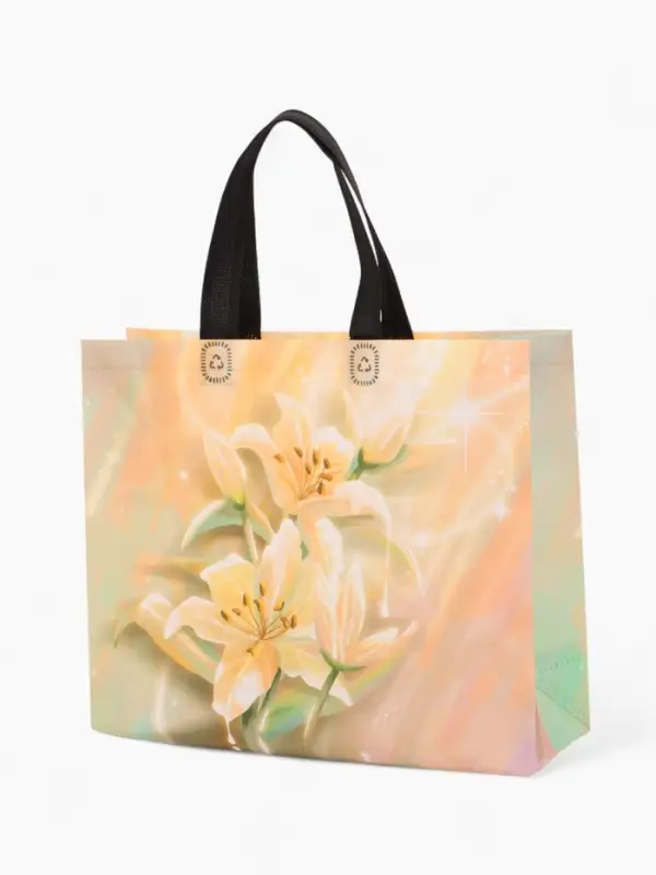 Сумка для покупок Цветы, 32*10*26. отд без молнии, розовый