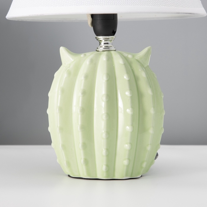 Настольная лампа с абажуром RISALUX &laquo;Сова&raquo;, Е14, 40 Вт, салатовый, 20&times;20&times;29 см