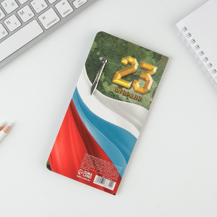 Ручка подарочная в открытке &laquo;Настоящему герою. 23 февраля&raquo;, металл, синяя паста