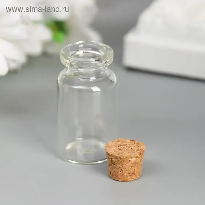 Декор для творчества стекло &laquo;Бутылочка с пробкой&raquo; 4&times;2&times;2 см