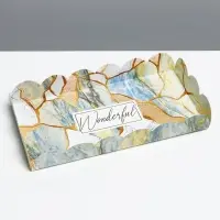 Коробка для печенья, кондитерская упаковка с PVC крышкой, голография, &laquo;Камень&raquo;, 10.5 х 21 х 3 см