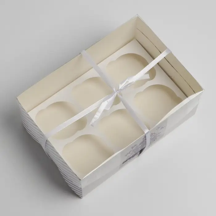 Коробка для капкейков, кондитерская упаковка, 6 ячеек &laquo;Для тебя&raquo;, 23 х 16 х 10 см