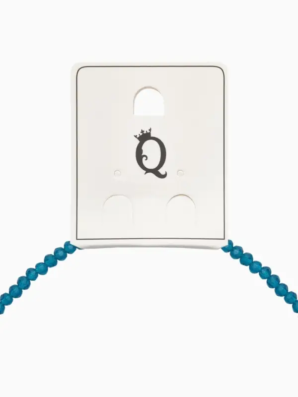 Чокер из бисера &laquo;Хрусталь&raquo;, морской в серебре, 37 см + 5 см доп, цепочка