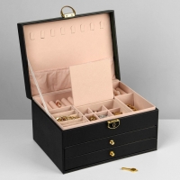 Подставка для украшений Queen fair &laquo;Шкатулка&raquo; 3 яруса, 23&times;17&times;13 см, цвет чёрный