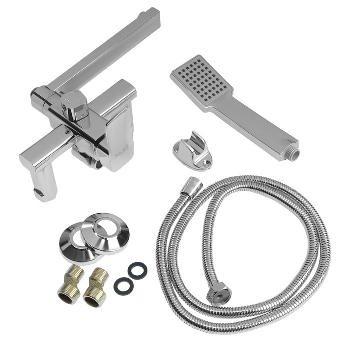 Смеситель для ванны ZEIN Z2078CR, на штангу, душевой набор, картридж 35 мм, латунь, хром Смеситель для ванны ZEIN Z2078CR, на штангу, душевой набор, картридж 35 мм, латунь, хром