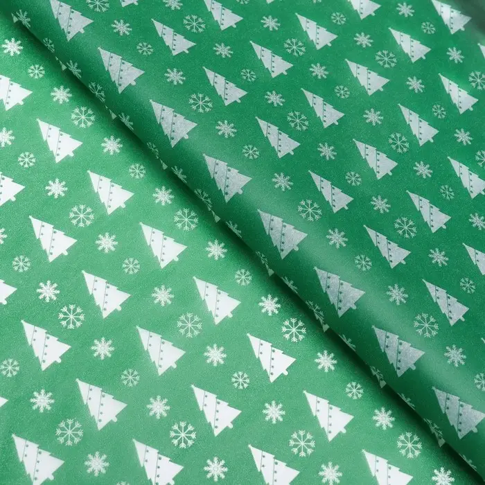 Бумага упаковочная новогодняя тишью &laquo;Лес&raquo;,50&times;66 см