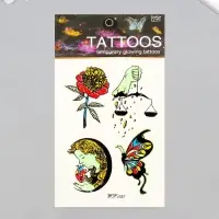 Переводные тату на тело светящиеся цветные &laquo;Выбор сердца&raquo;, 14.3&times;7.5 см