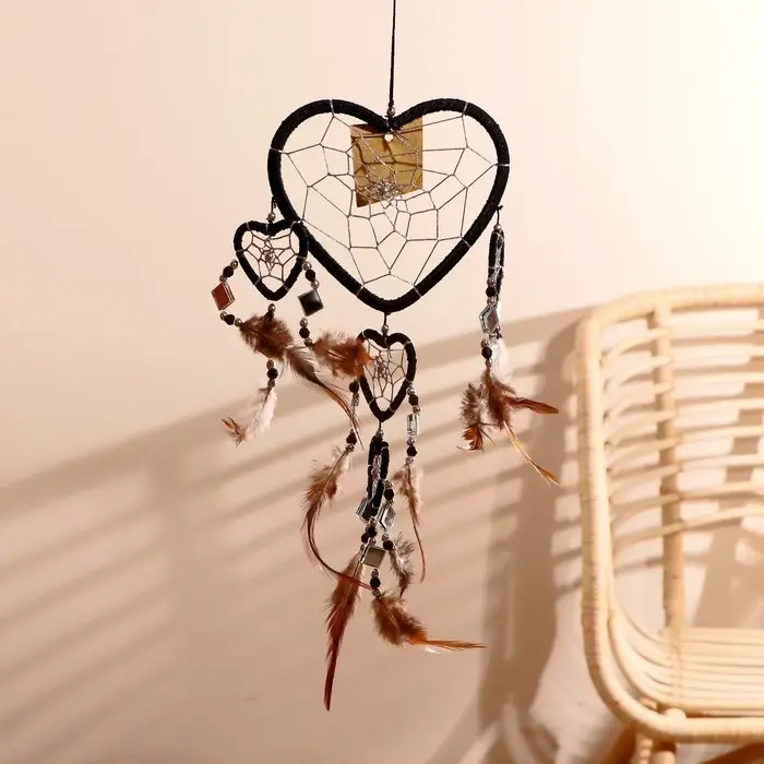 Ловец снов "Пять черных сердец" 0,7х16х45 см