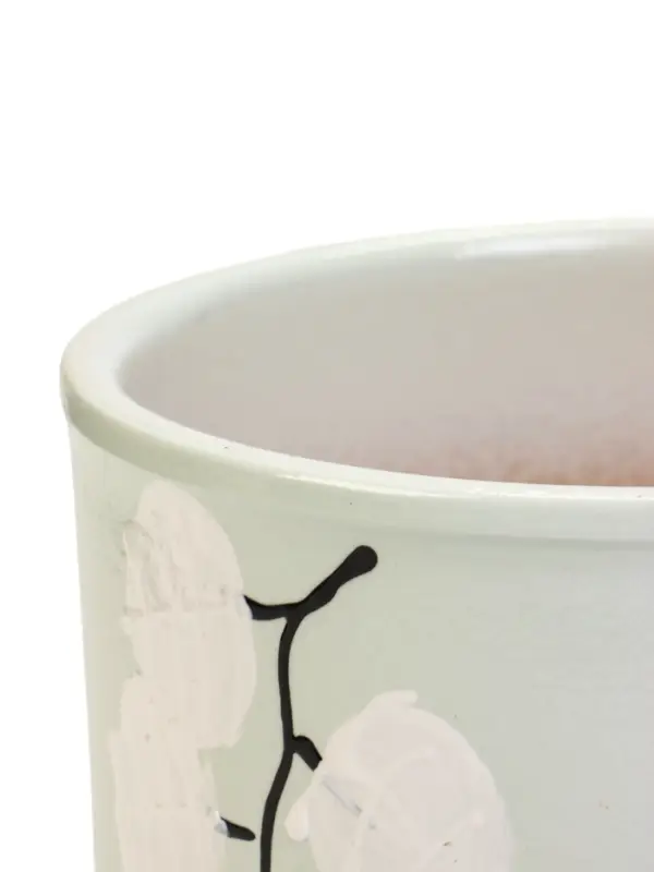 Горшок цветочный с поддоном 0,9 л, керамика "Листья" (М)