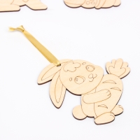 Заготовки для творчества. Роспись по дереву &laquo;Пасха: пасхальные кролики&raquo;, 5 шт