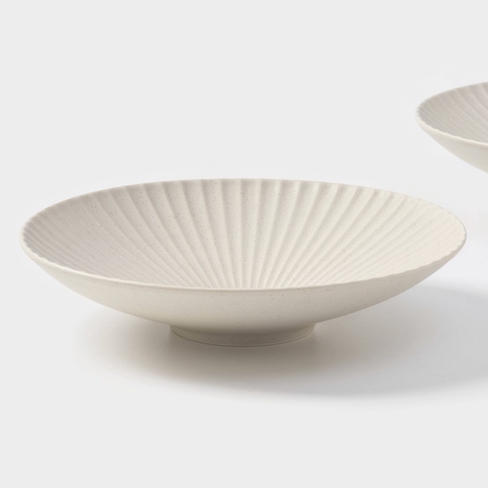 Тарелки Magistro Jarwah Lausanne, 600 мл, 21,5&times;5 см, глубокие, набор 2 шт, фарфор, серые